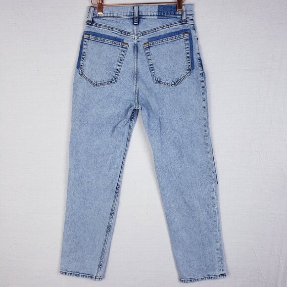 Abercrombie & Fitch Ultra High Rise Ankle Straight Jean Patch Detail size 26 - Picture 6 of 11